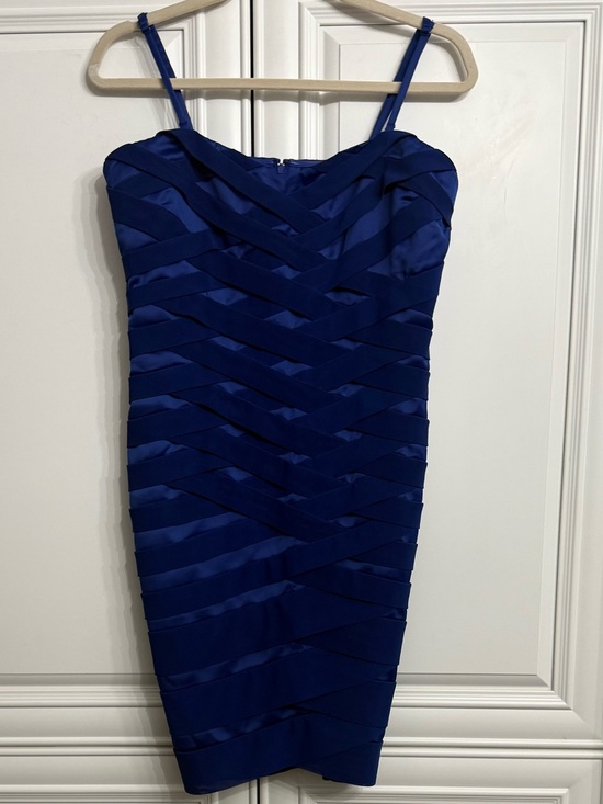 Orsay Dresses & Skirts - Orsay Royal Blue Strappy Bandage Midi Cocktail Dress Crisscross Panels Size 8-10